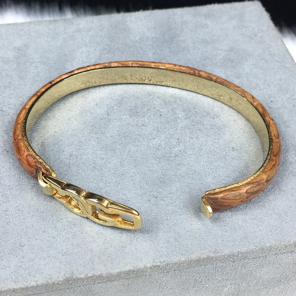 Vintage Casini & Gori Leather Bangle Bracelet - Picture 5 of 5
